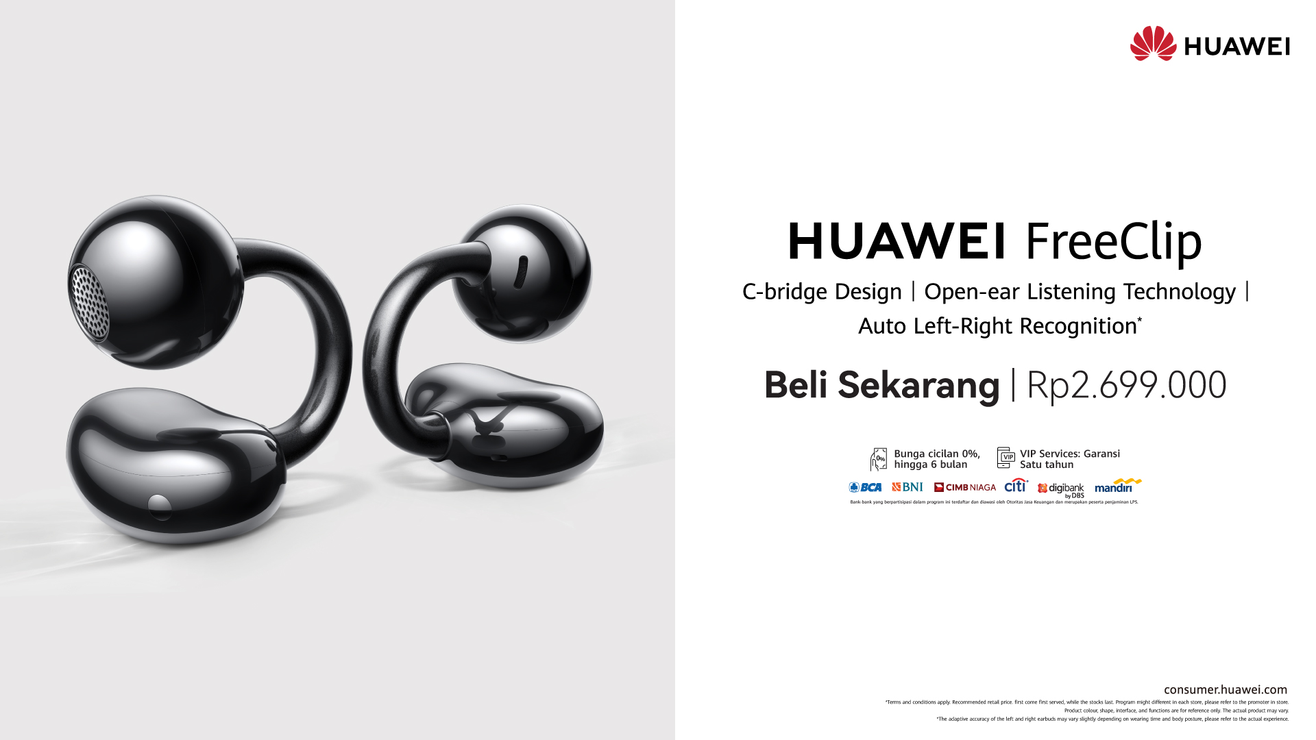 HUAWEI FreeClip resmi dijual di Indonesia.